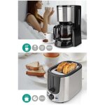 Pack dejeuner cafetire machine  caf electrique inox 1. 5l 1000w + grille - pain inox 2 fentes 1000w ...
