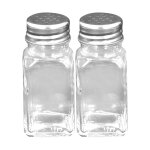 Pack de deux sali�re poivri�re en verre avec couvercle ultra compact alpina transparent