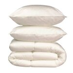 Pack linge de lit microfibre - 1 couette chaude 220x240 cm + 2 oreillers 60x60 cm blanc