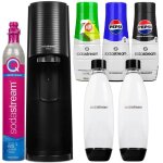 Pack saturateur sodastream terra noir + 2 bouteilles et sirops