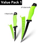 Pack de valeur 1 - couteau a filet de pche 3 en 1, couteau a dsosser professionnel pour fileter le ...