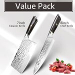 Pack de valeur - couteau de cuisine de 7 pouces, ustensile chinois 7cr17 440c pour viande santoku en ... Pack de valeur - couteau de cuisine de 7 pouces, ustensile chinois 7cr17 440c pour viande santoku en ...