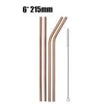 Paille de 6mm avec brosse de nettoyage, tubes courts pour cocktail, longs tubes en métal pour boissons, ... Paille de 6mm avec brosse de nettoyage, tubes courts pour cocktail, longs tubes en métal pour boissons, ...
