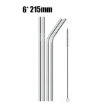 Paille de 6mm avec brosse de nettoyage, tubes courts pour cocktail, longs tubes en métal pour boissons, ... Paille de 6mm avec brosse de nettoyage, tubes courts pour cocktail, longs tubes en métal pour boissons, ...