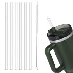 Paille a boire de rechange avec brosse pour livres, gobelet en plastique transparent rutilisable, tasse ...