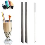 Paille a boire réutilisable en acier inoxydable 304, grande paille métallique de 12mm pour perles de ... Paille a boire réutilisable en acier inoxydable 304, grande paille métallique de 12mm pour perles de ...