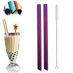 Paille a boire réutilisable en acier inoxydable 304, grande paille métallique de 12mm pour perles de ... Paille a boire réutilisable en acier inoxydable 304, grande paille métallique de 12mm pour perles de ...