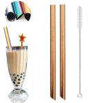 Paille a boire réutilisable en acier inoxydable 304, grande paille métallique de 12mm pour perles de ... Paille a boire réutilisable en acier inoxydable 304, grande paille métallique de 12mm pour perles de ...