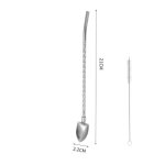 Paille a th au lait avec tuyau d'aspiration, cuillre a caf, filtre a eau, ustensiles de bar a vin, ...