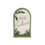 Pancarte bois bar cocktails 12x19. 5cm cannage vert