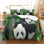 Panda ensemble housse de couett imprim�� d et taie d'oreiller, ultra doux microfibre hypoallerg��nique ...