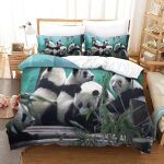 Panda ensemble housse de couett imprim�� d et taie d'oreiller, ultra doux microfibre hypoallerg��nique ...