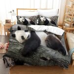 Panda ensemble housse de couett imprim�� d et taie d'oreiller, ultra doux microfibre hypoallerg��nique ...