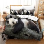 Panda ensemble housse de couett imprim�� d et taie d'oreiller, ultra doux microfibre hypoallerg��nique ...