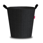 Panier a bûches et a granules dama rond noir Panier a bûches et a granules dama rond noir