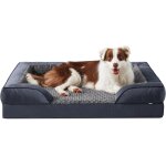 Panier chien grande taille orthopedique, memoire de forme lit pour chien dehoussable lavable, coussin ...
