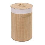 Panier / corbeille � linge en bambou nature 50l avec poign�es 59x35cm dec04122 / 2