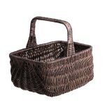 Panier de course en osier brun - gris