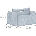 Panier en feutre journaux magazine corbeille pliable rangement poign�es 2 compartiments gris helloshop26 ...