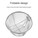 Panier a frites rond en acier inoxydable, support a frites, service de table, huile, filtration des résidus ... Panier a frites rond en acier inoxydable, support a frites, service de table, huile, filtration des résidus ...