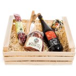 Panier gastronomique de noel de yeseatis - parma gourmet classique - caisse en bois avec charcuterie ...