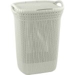 Panier � linge, 2 poign�es, couvercle, cr�me, 57 l, 45x61x34 cm, curver