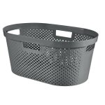Panier � linge, 4 anses, plastique, anthracite, 40 l, 59x39x27 cm, infinity recycl�, curver