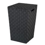 Panier � linge - adria - plastique tress� - carr� - 48 l - noir wenko