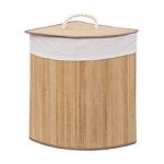 Panier ? linge d'angle en bambou h 50 cm capacit? 48 l