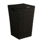 Panier ? linge avec couvercle noir