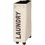 Panier � linge �troit � roulettes - corno - 43 litres - polyester - beige wenko