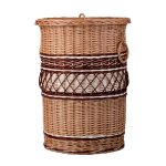 Panier a linge en osier multicolore - rond