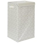 Panier de linge en polyester bombay pliable motif damass beige