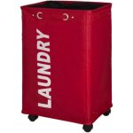 Panier � linge pour salle de bain - carr� - tissu polyester 79 litres - rouge wenko