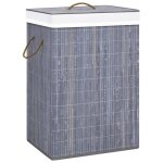 Panier a linge avec une seule section bambou gris