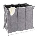 Panier � linge - tissu polyester gris - trio - 130 l wenko