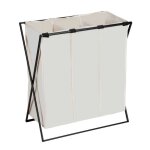 Panier � linge xl avec 3 compartiments - beige