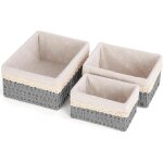 Panier osier corbeille de rangement pour etag�res corbeille pour salle de bain, salon, cuisine (gris) ...
