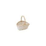 Panier ovale osier tresse 20x14x11cm nature blanc