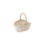 Panier ovale osier tresse 25x19x14cm nature blanc