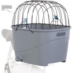 Panier en plastique pour le support arri�re, avec le toit de grille, 36x47x46cm, gris, sacs de transport, ...