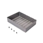 Panier de rangement en acier pour armoire et dressing quartz - titane - module 700 mm emuca