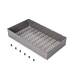 Panier de rangement en acier pour armoire et dressing quartz - titane - module 900 mm emuca