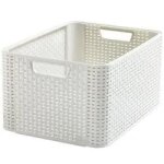 Panier de rangement - curver - style l - blanc - plastique - grande capacit�