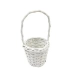 Panier rond saule 22x10cm blanc