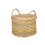 Panier rotin cylindrique poignees 22x15cm nature