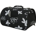 Panier de transport noir flower l pour chien et chat
