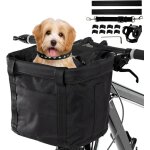Panier v�lo avant, amovible v�lo guidon panier, panier v�lo chien mit cadre en alliage d'aluminium pour ...