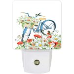 Panier de v�lo en forme d'oiseaux avec fleurs color�es, veilleuses led enfichables du cr�puscule a l'aube ...
