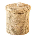 Pani�re a linge ajour�e couvercle pompon